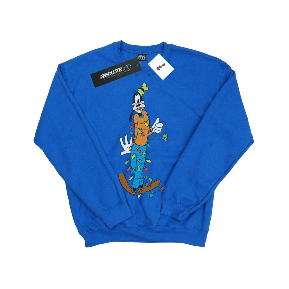 Disney Boys Goofy Christmas Lights Sweatshirt - Royal Blue