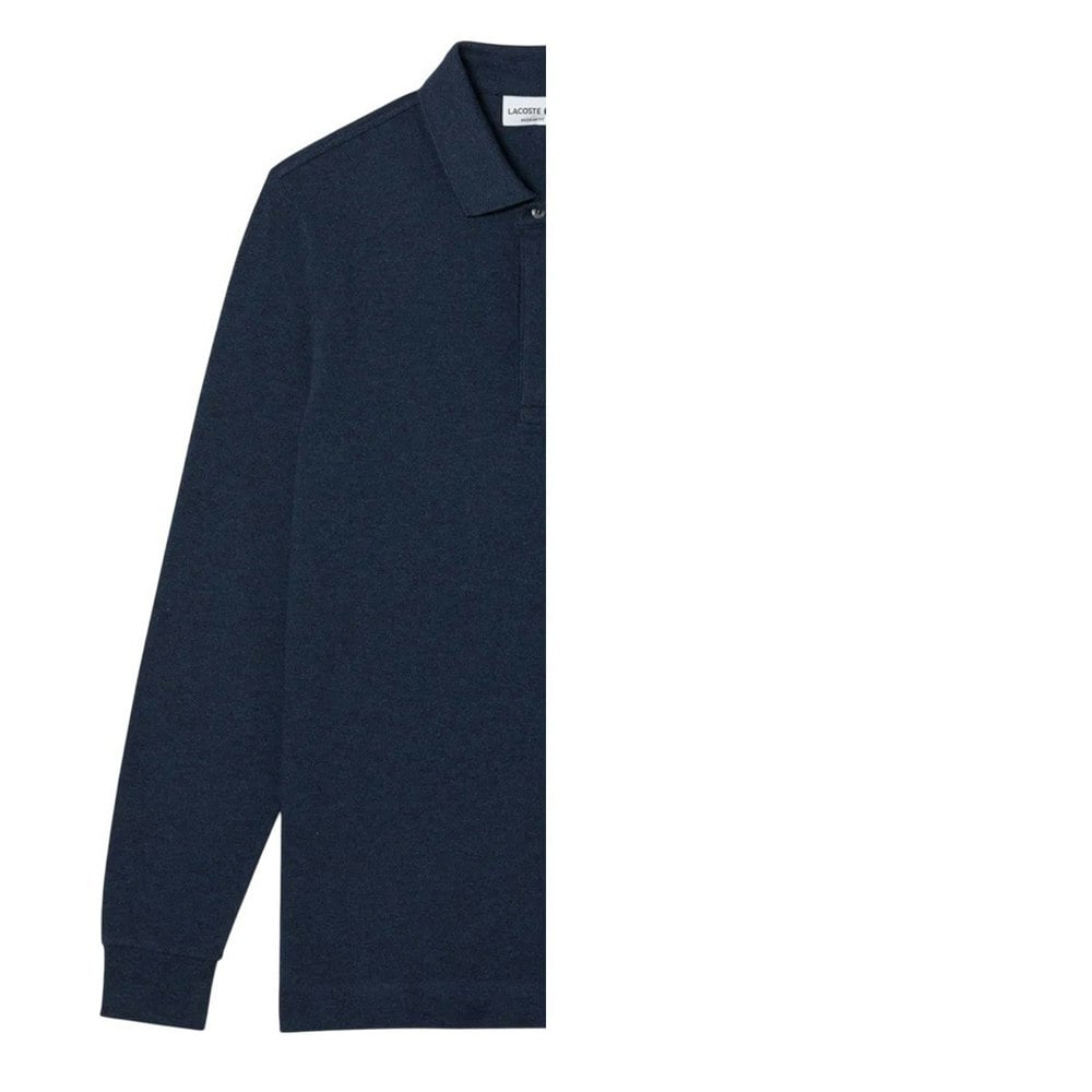 Lacoste Mens Smart Paris Cotton Long-Sleeved Polo Shirt - Navy
