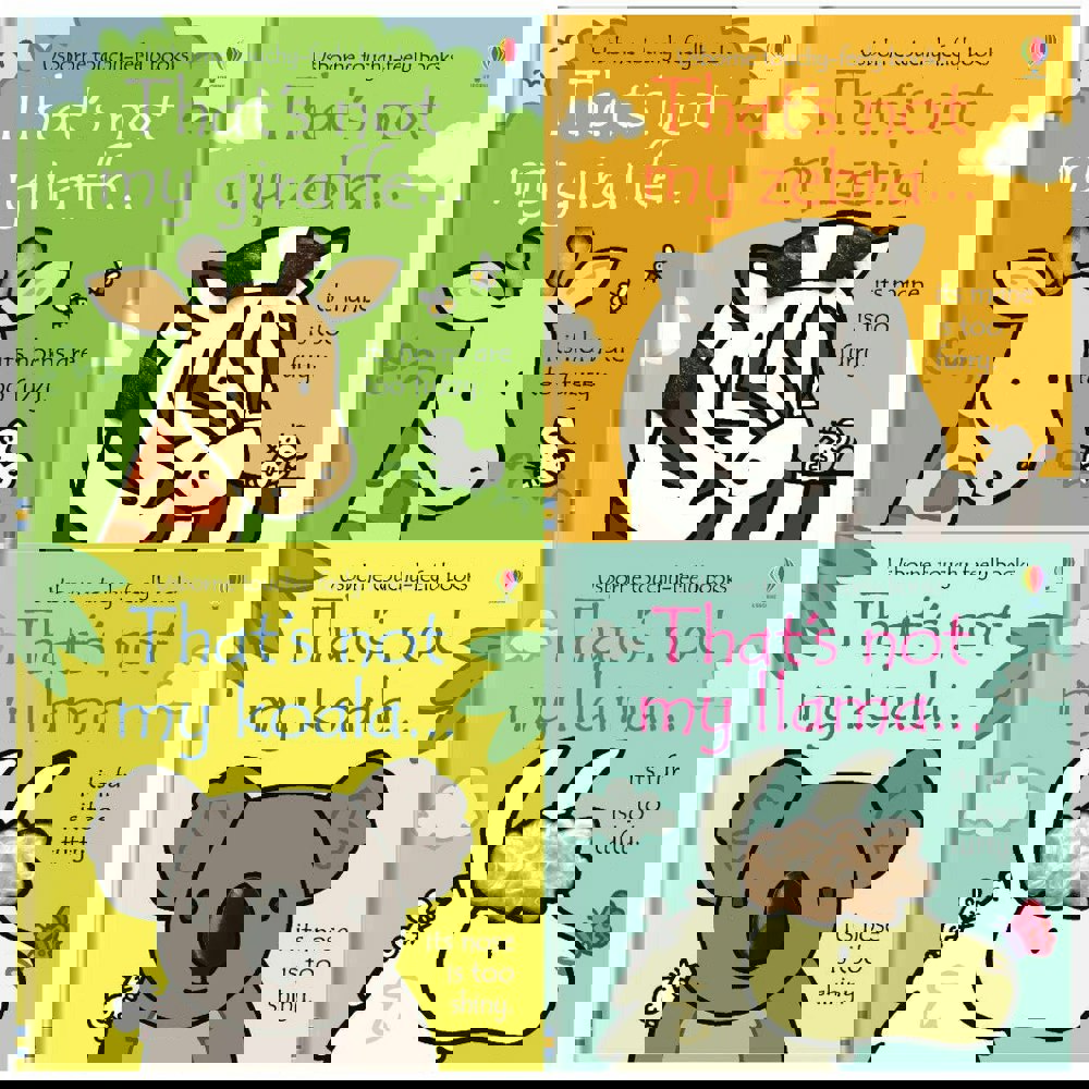 Touchy-Feely Books That's Not My Zoo Collection 4 Books Set Llama Zebra Koala Giraffe