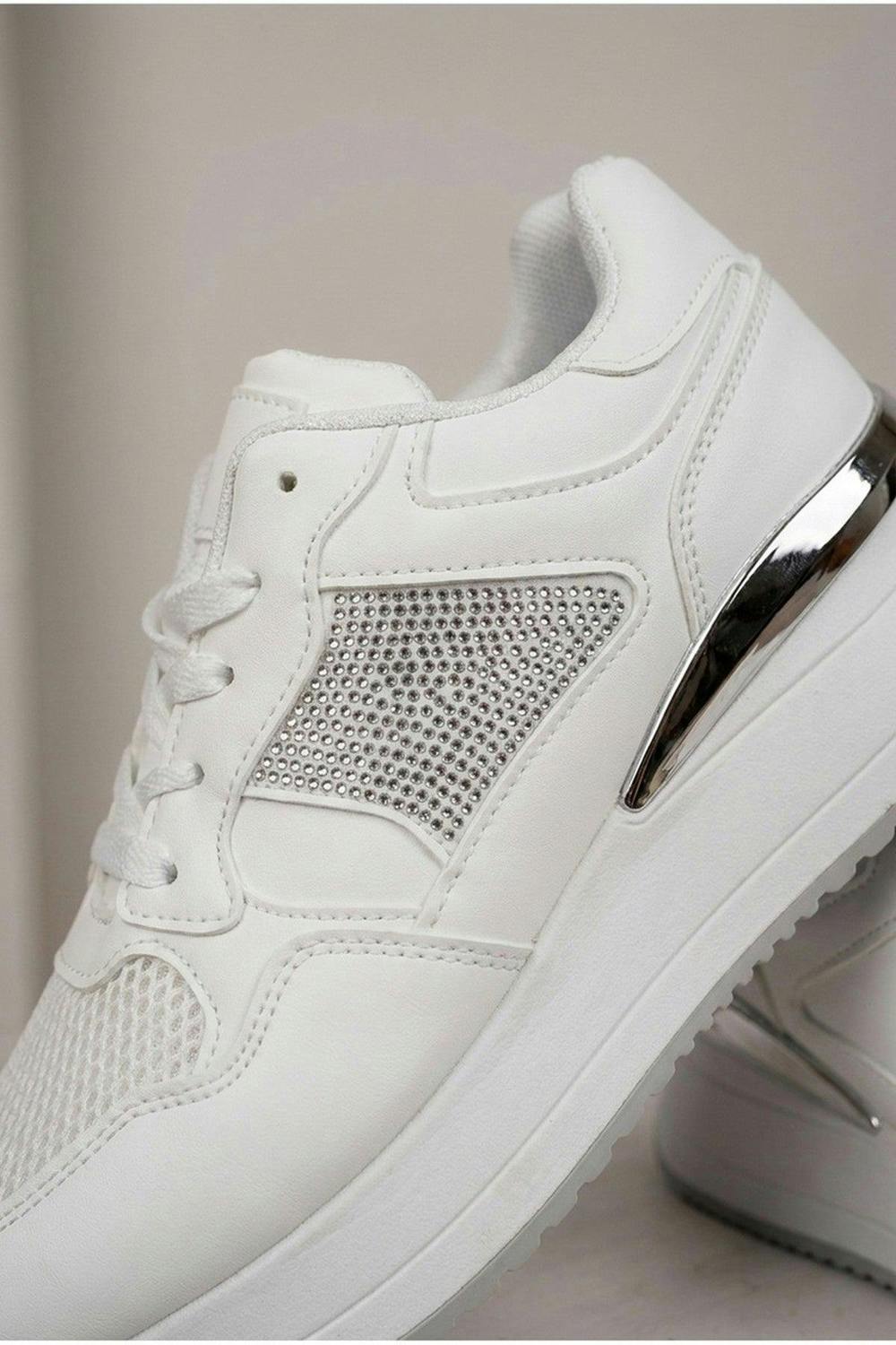 Amber Womens Chunky Platform Trainers - White