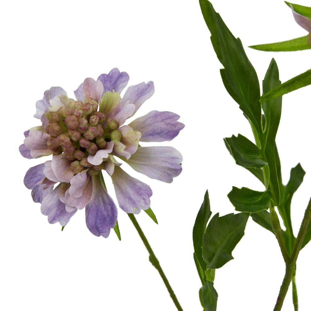 Wyld Haus Set of 3 Artificial Flowers Purple Scabious Stem