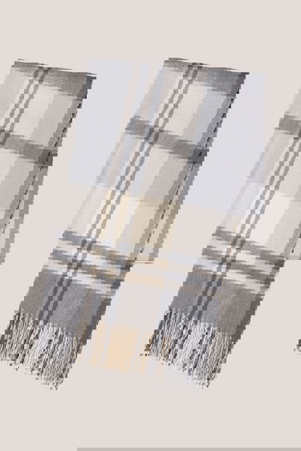 Joshua Ellis Primary Black Watch Cashmere Stole Grey