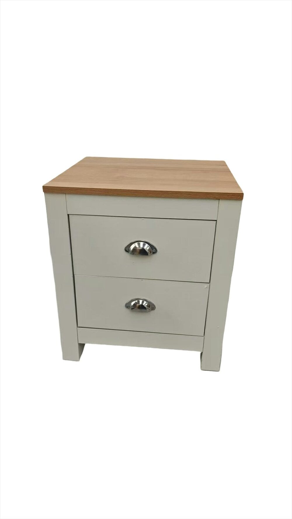 Kosy Koala Two-Drawer Bedside Table Cabinet Wooden Top Nightstand White Bedroom Furniture Small Space Storage End Table
