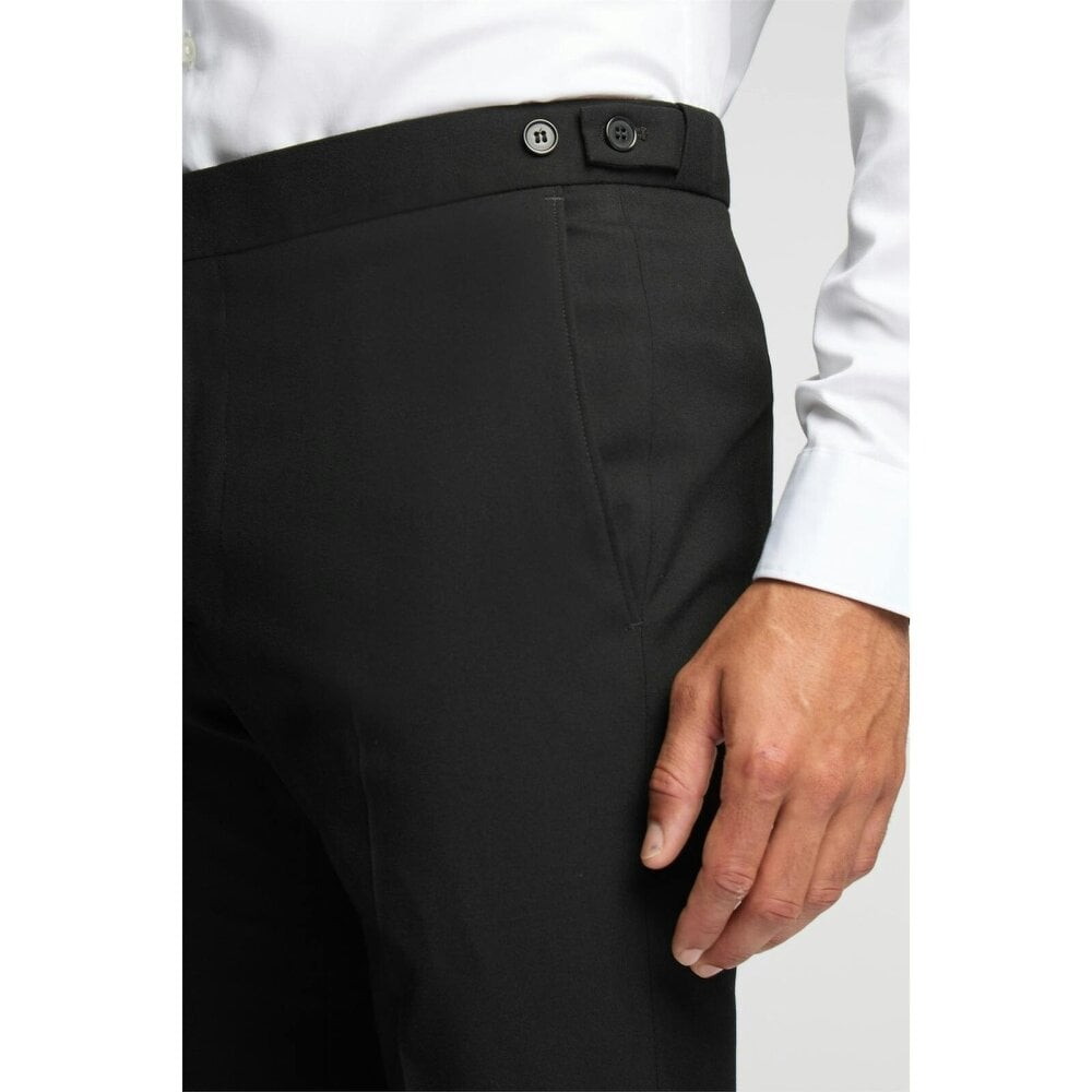 Limehaus Slim Fit Black Stretch Suit Trousers