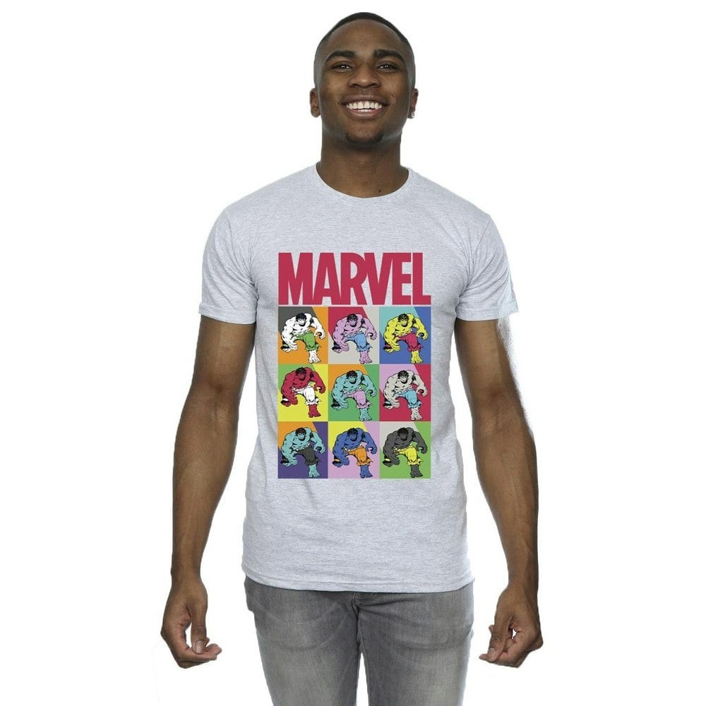 Marvel Mens Hulk Pop Art T-Shirt - Sports Grey