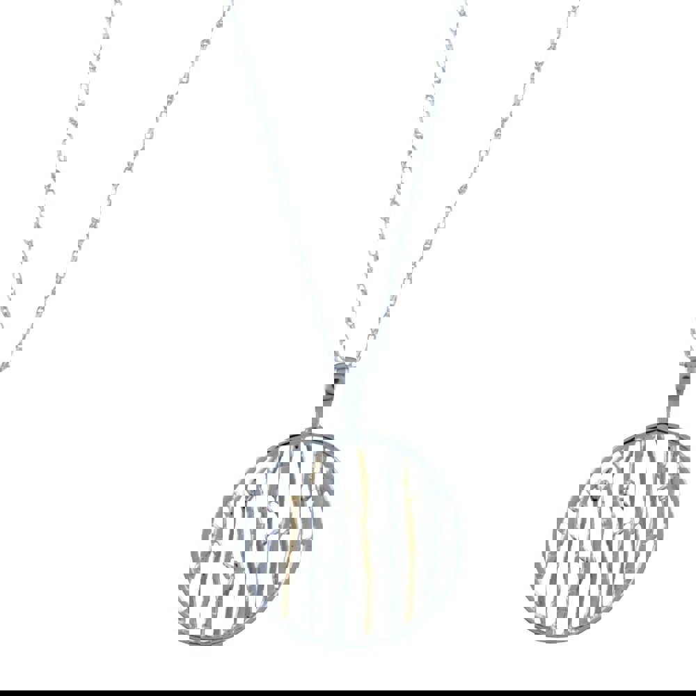 Sterling Silver and Gold Plated Birch Necklace - Reeves & Reeves