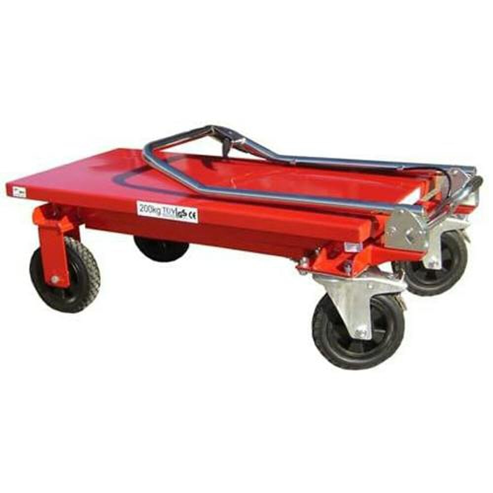 LiftMate Mobile Scissor Table for Rough Terrain, 200kg Capacity, Platform Trolley Cart