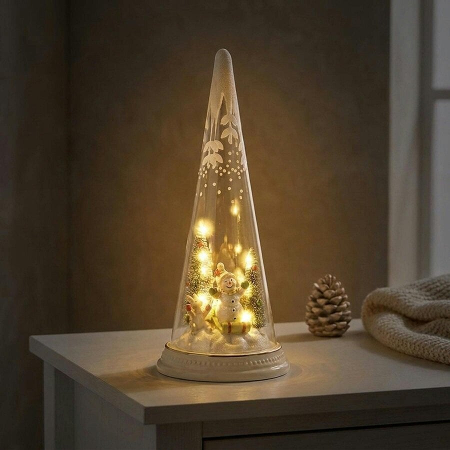 Garden Greatness Contemporary Glass Cone Light Up Decoration