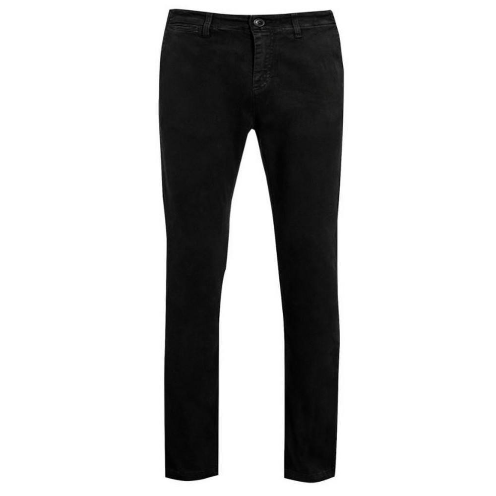 SOLS Mens Jules Chino Trousers - Black - Black - 98% Cotton/2% Elastane