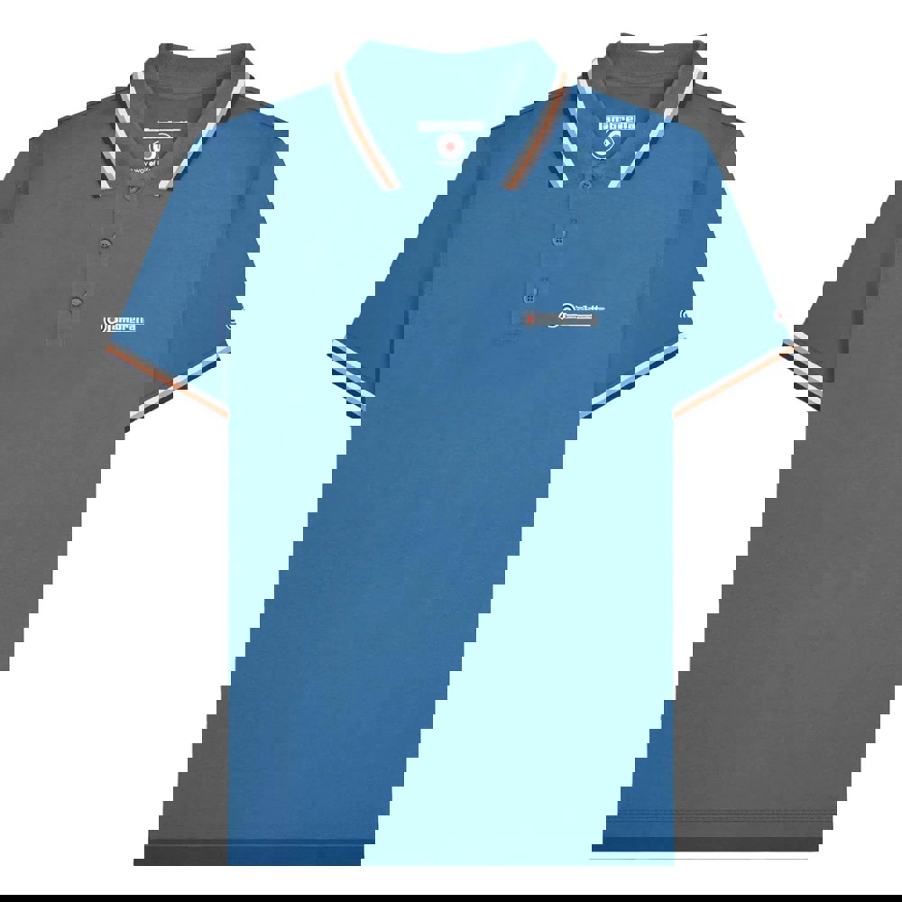 Lambretta Mens SS25 Triple Tipped Big & Tall Polo Shirt - Dark Blue/White/Cork/Navy