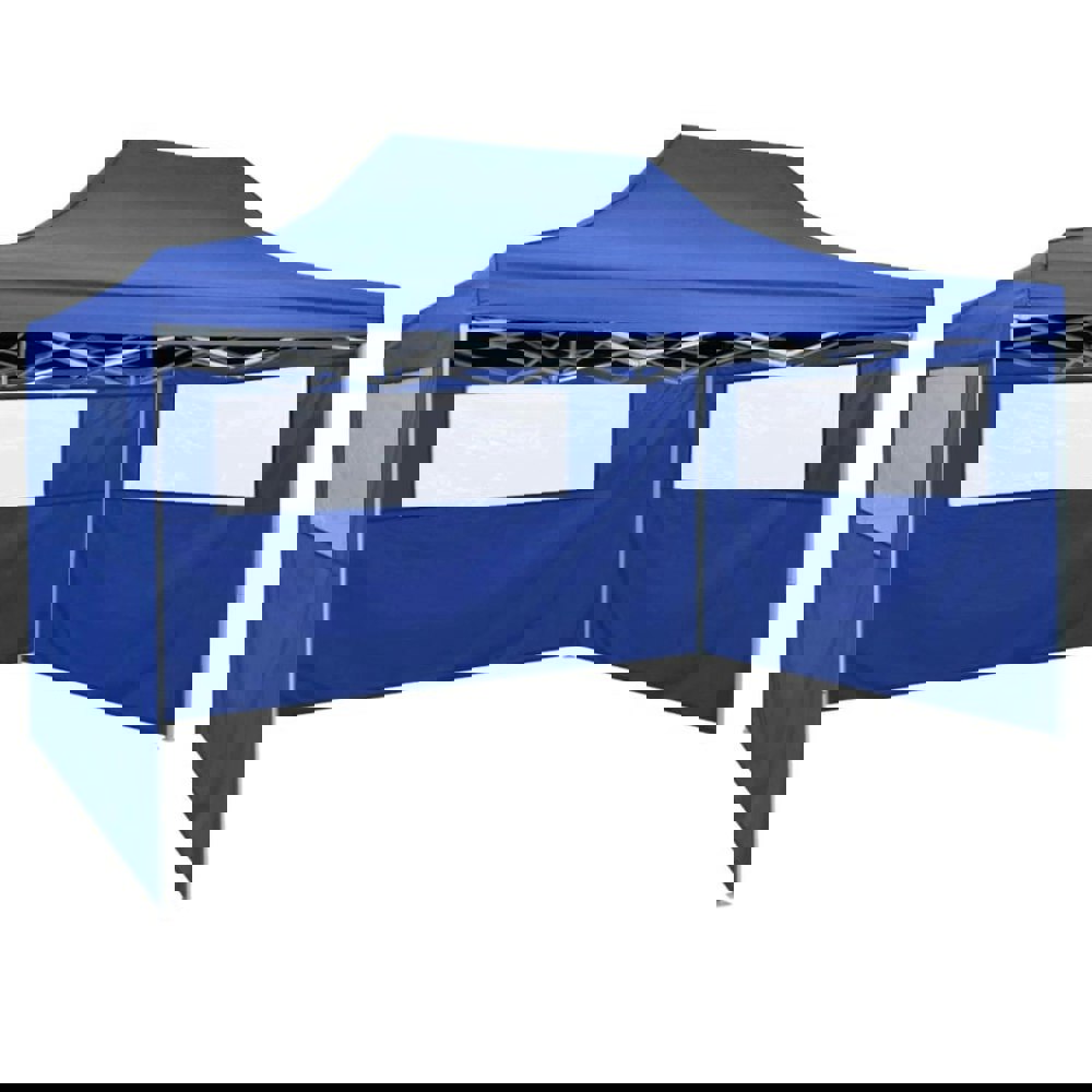 Berkfield Foldable Tent with 3 Walls 3x4.5 m Blue