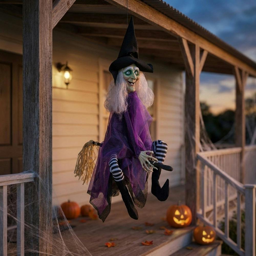 Garden Greatness Hanging Animated Kicking Witch Halloween Decor