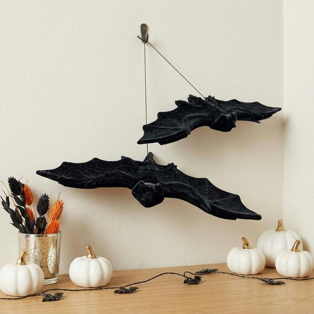 Garden Greatness 2 Pack Halloween Furry Hanging Bats