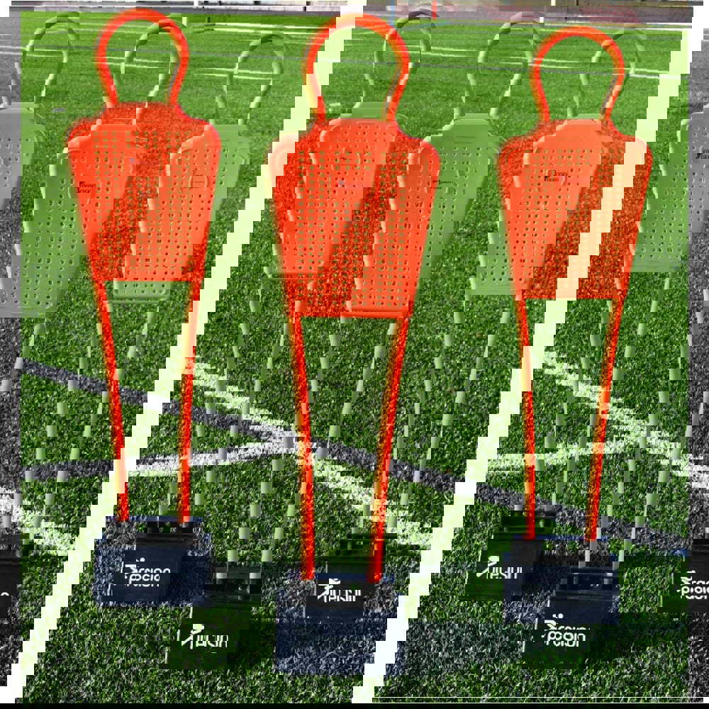 3 PACK 4ft Mini ORANGE Football Mannequin Set - Freekick Dummy Defender Training