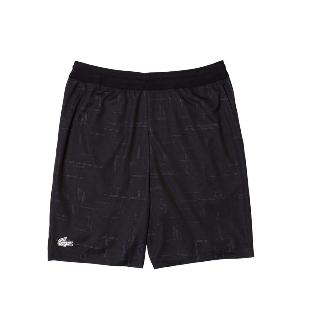 Lacoste Mens Jacquard Tennis Shorts - Black