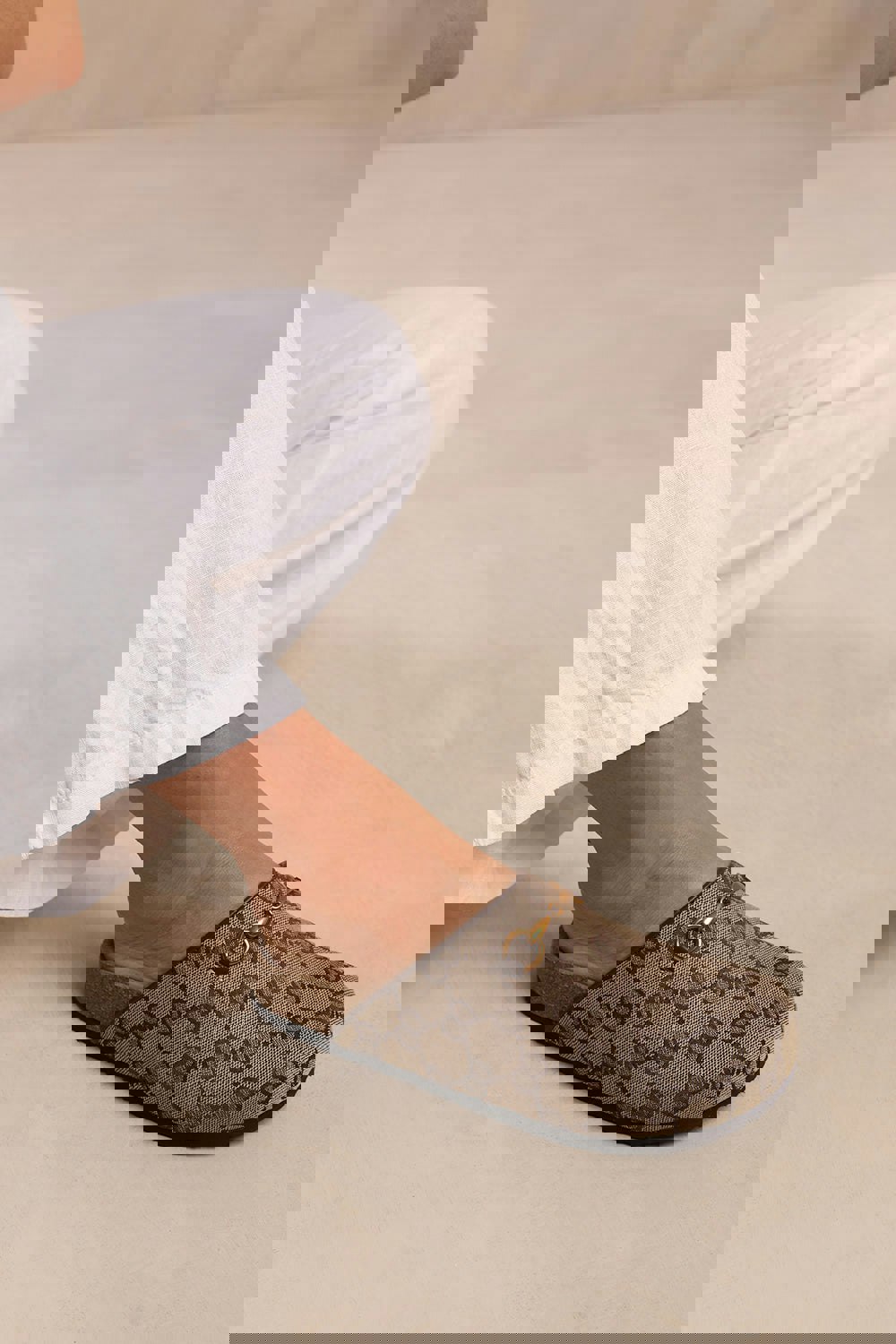 Where's That From Dublin Open Back Slip on Loafer With Gold Detail in Brown