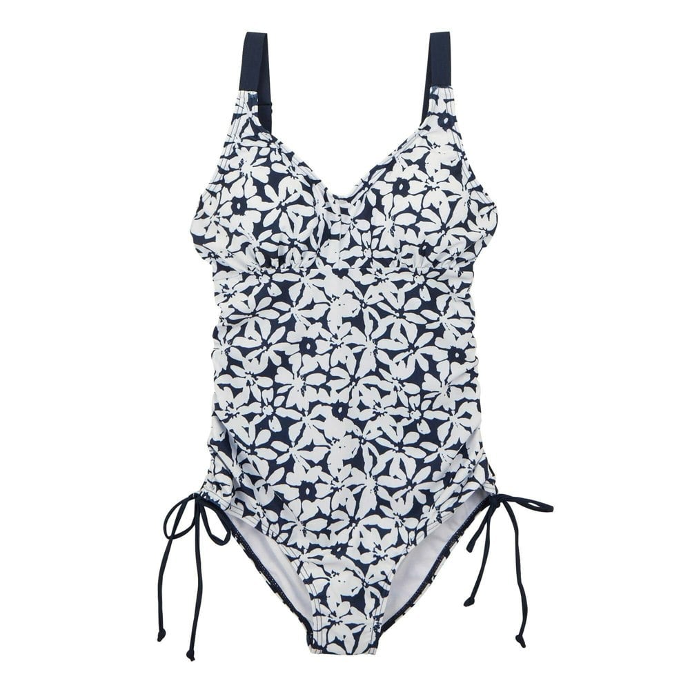 Regatta Womens Alinae Large Floral One Piece Swimsuit - Navy/White