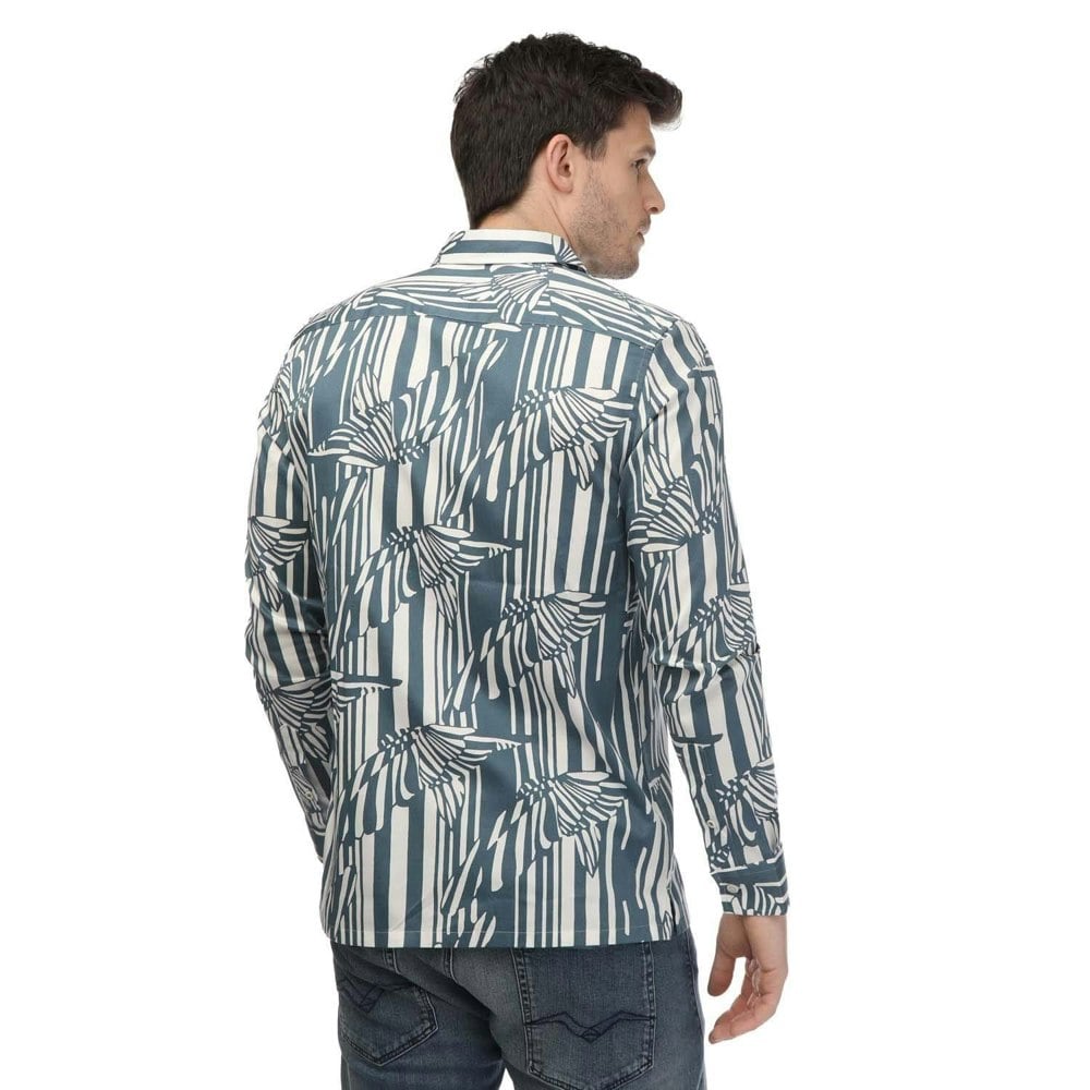 Ted Baker Mens Chorley Butterfly Stripe Shirt - Blue