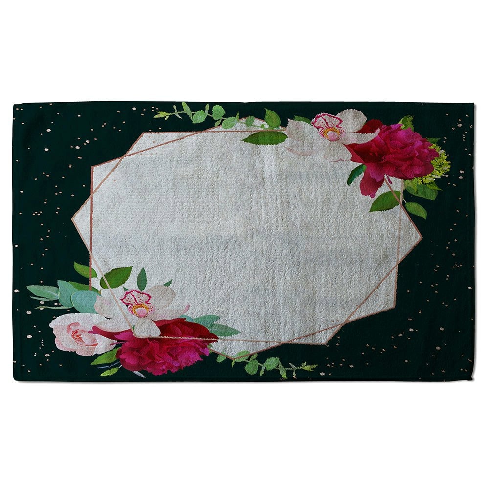 Benjamin Tate Design Bright Flowers, Dark Background (Bath Towel)
