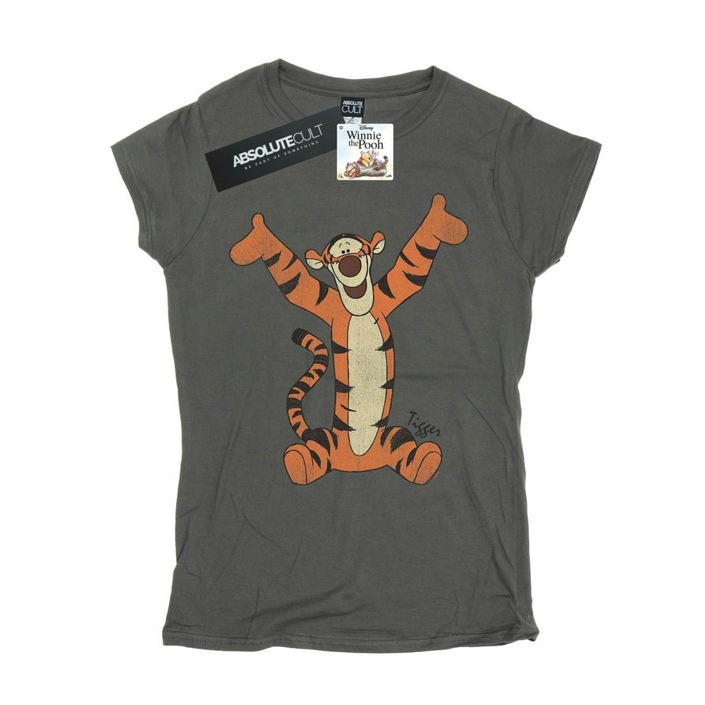 Winnie the Pooh Womens/Ladies Classic Tigger Heather T-Shirt - Charcoal
