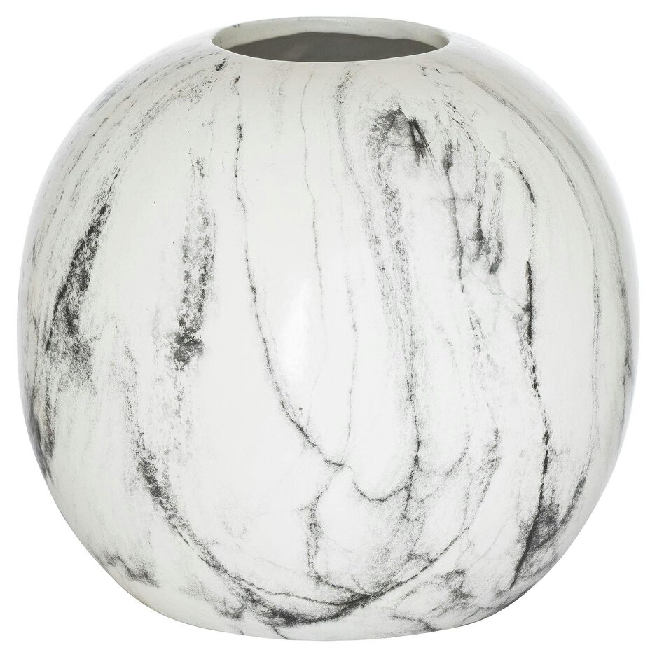 Wyld Haus Marble Glazed Round Ceramic Vase