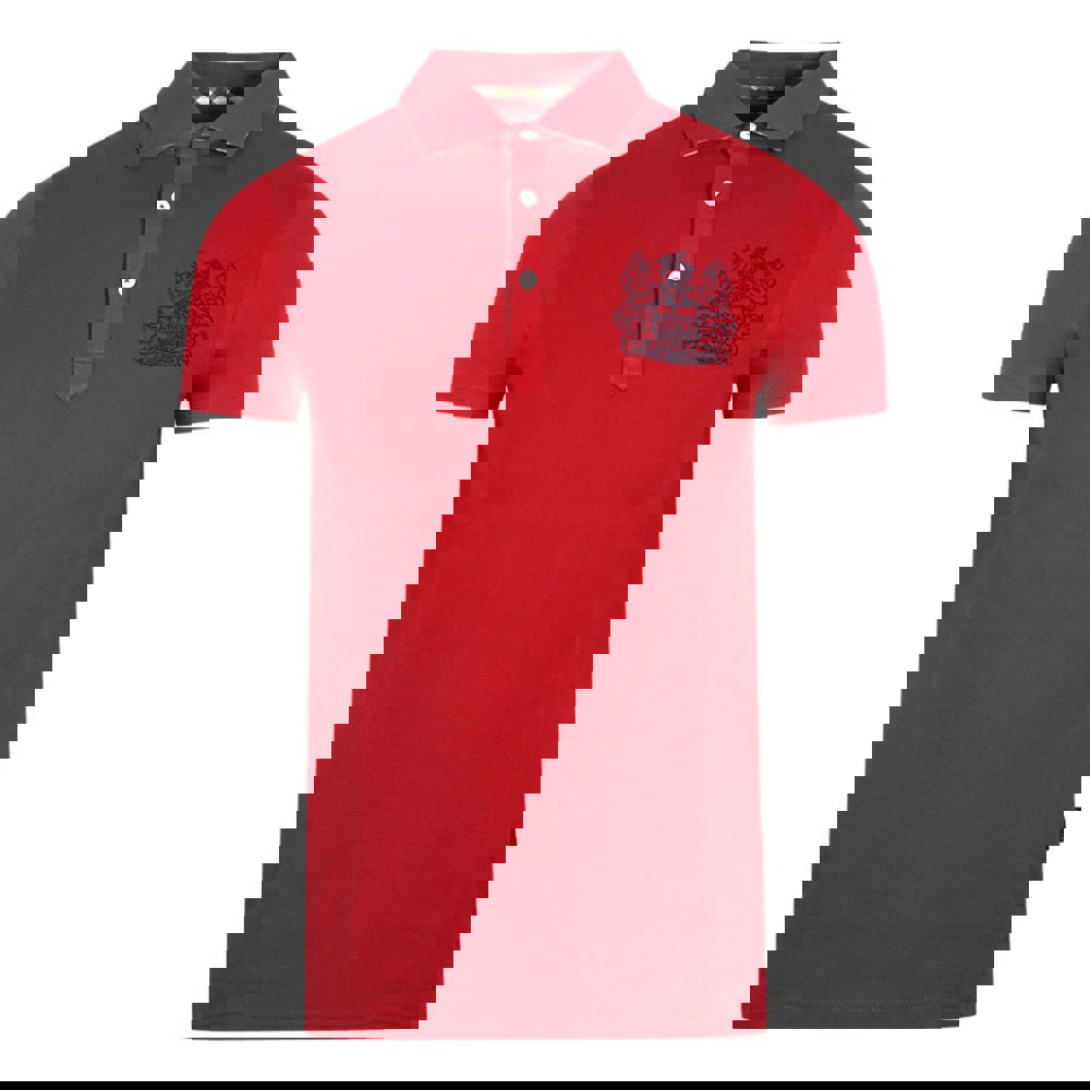 Aquascutum Aldis Crest Chest Logo Polo Shirt - Red