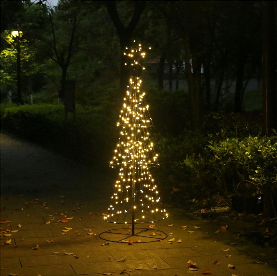 Scotts of Stow Xmas Haus Pre Lit 3D Christmas Tree with Warm White LEDs 8 Programmes and Star Top