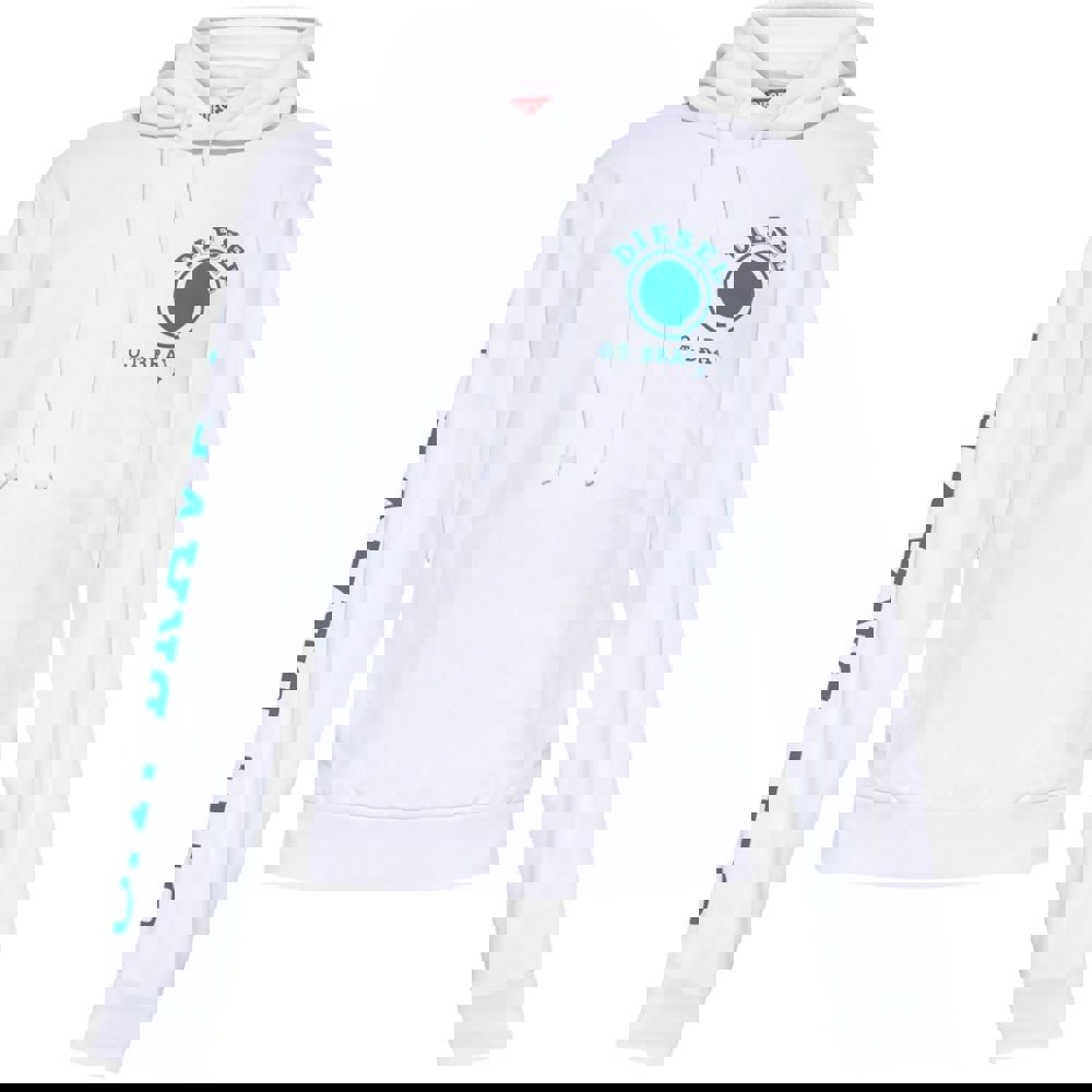 Diesel Dot Logo White Hoodie M