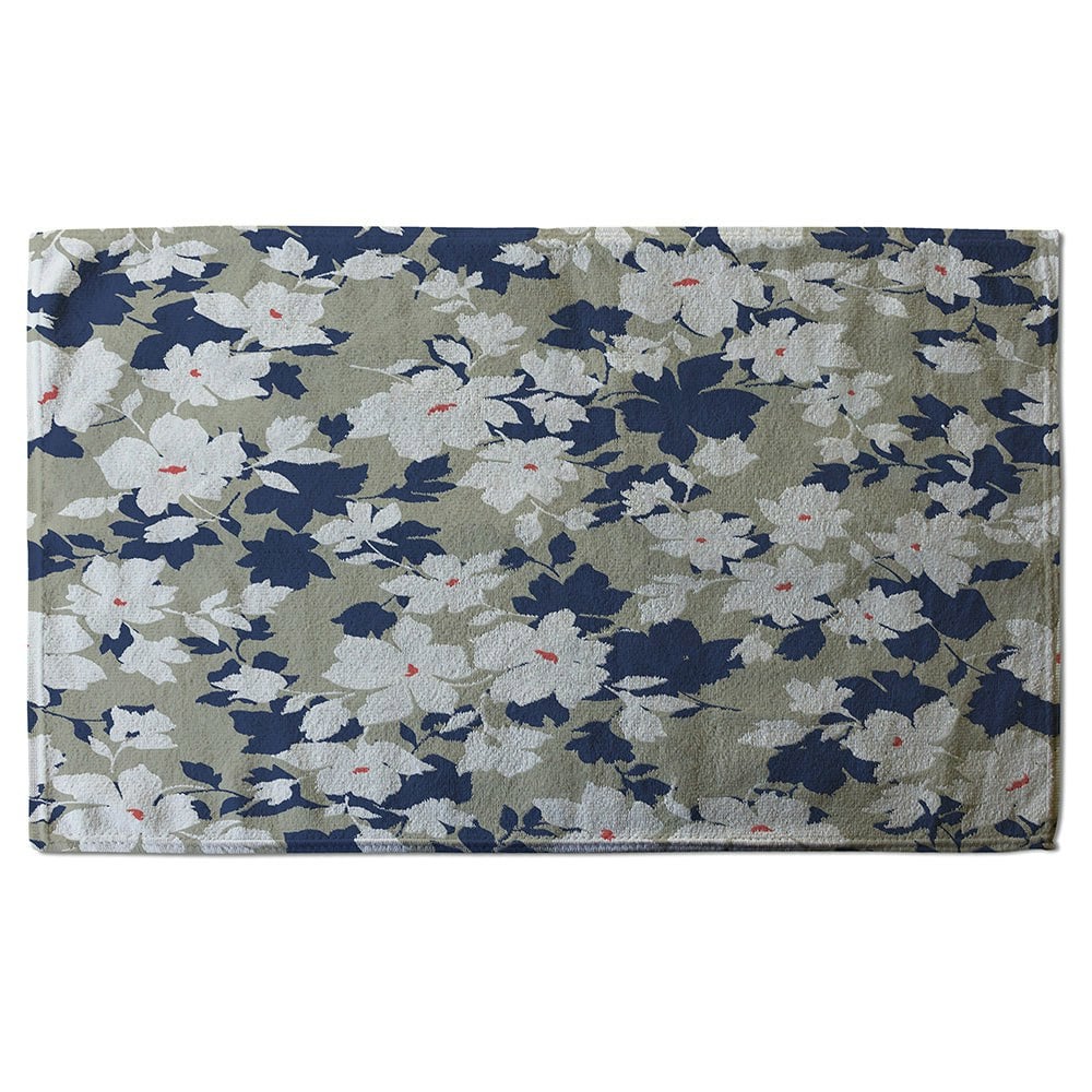 Benjamin Tate Design Grey, Purple & White Flowers (Bath Towel)