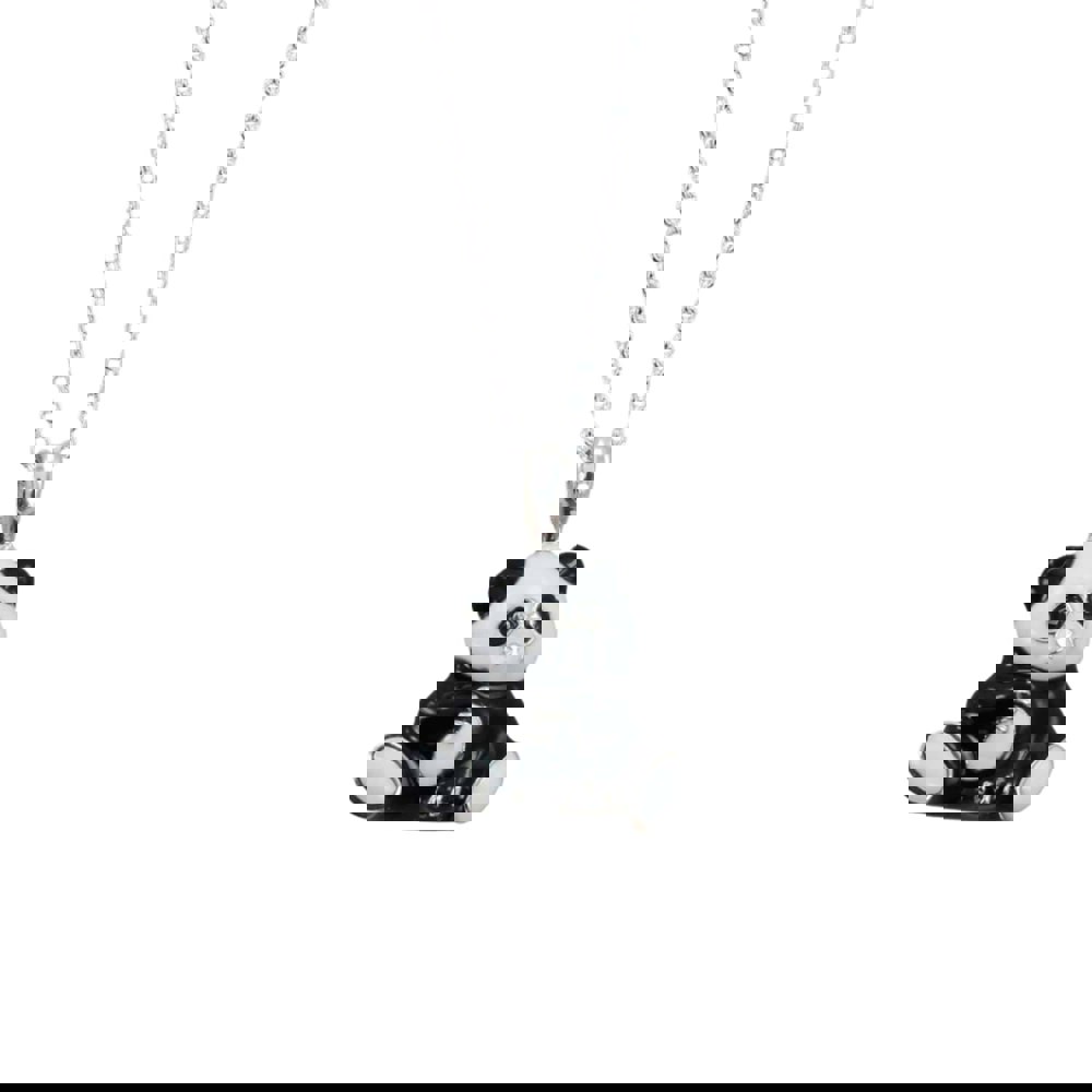 Panda Black & White Enamel Necklace - Reeves & Reeves