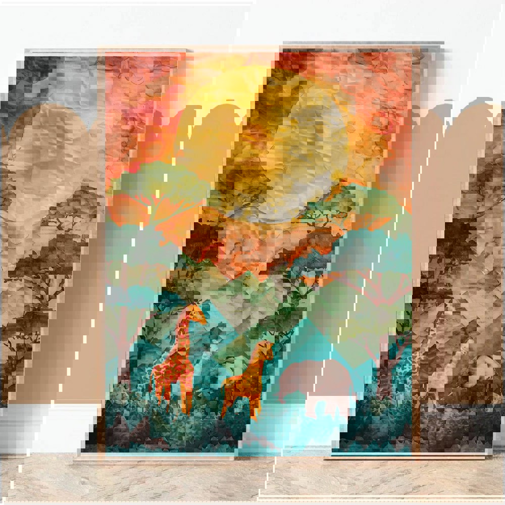Kinder Valley Safari Collage Poster Print