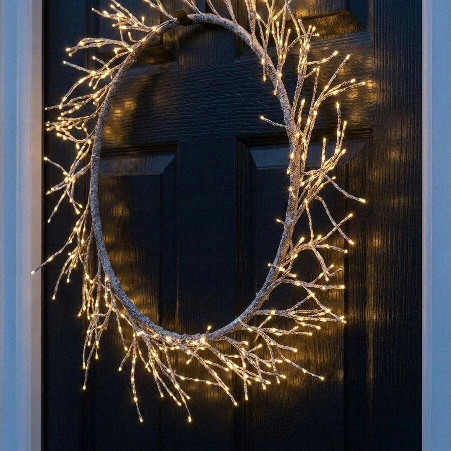 Garden Greatness Mains Powered LED Branch Christmas Wreath