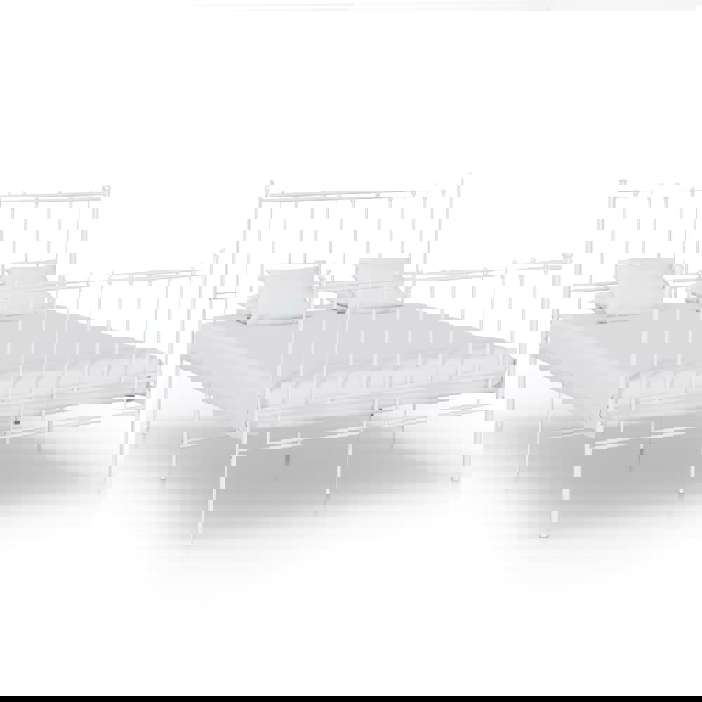 Berkfield Bed Frame White Metal 140x200 cm