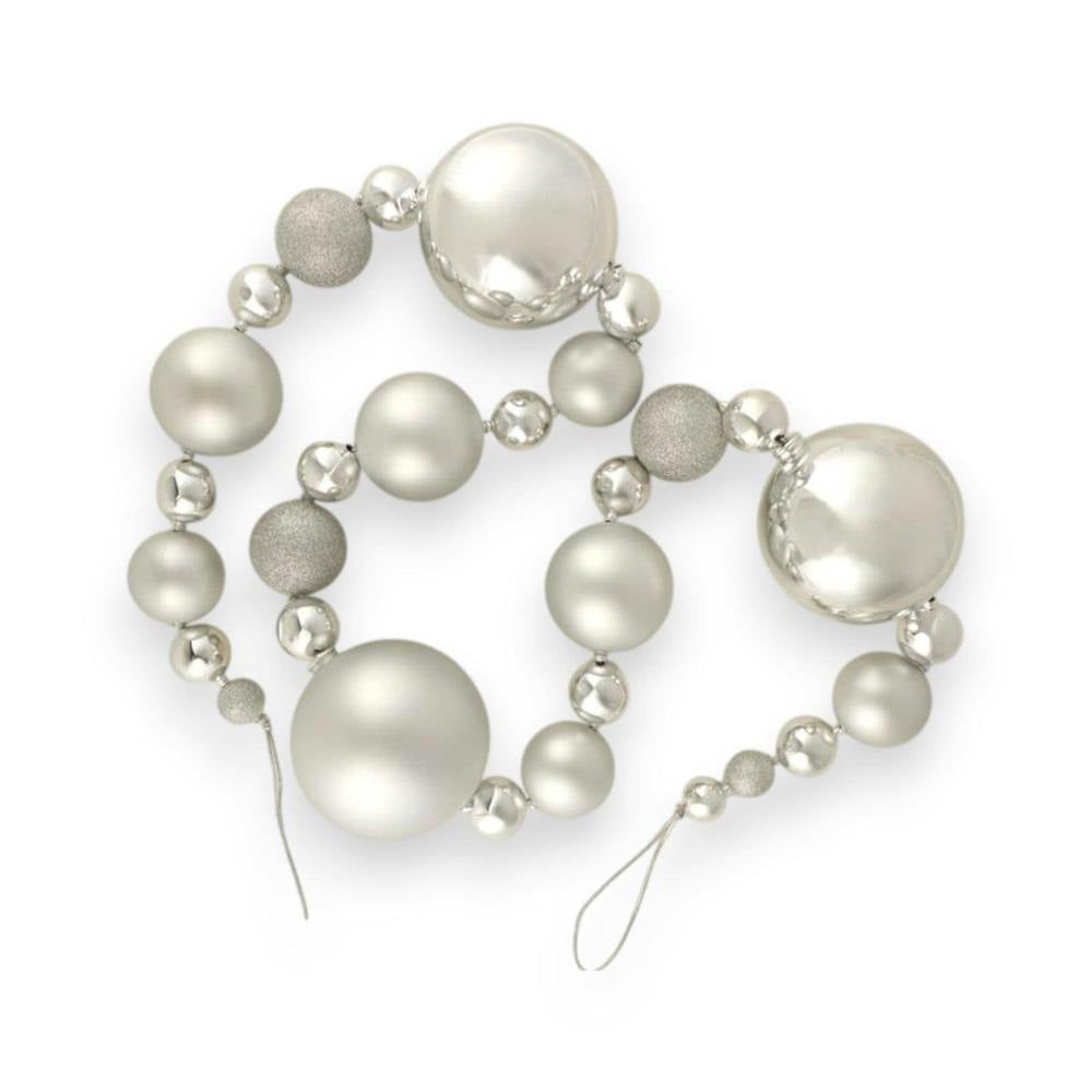 Glittered Silver Bauble Christmas Garland