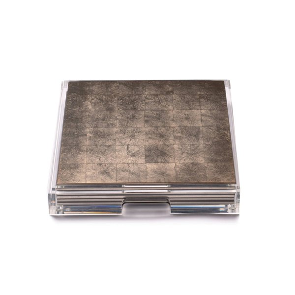 Placebox Clear Silver Leaf Chic Matte Taupe - Posh Trading Company  - Interior furnishings london