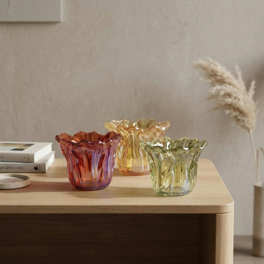 Garden Greatness Three Assorted Glass Vases & T-Light Holders