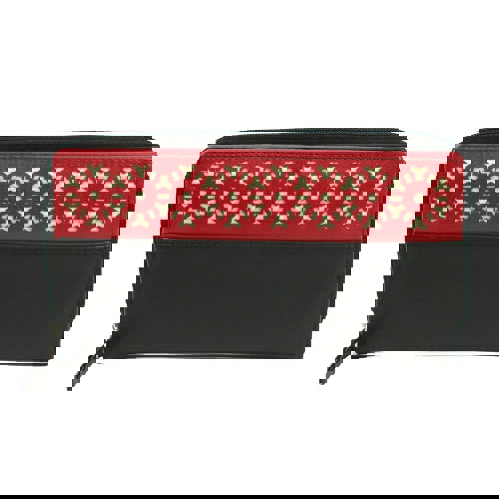 Eastern Counties Leather Womens/Ladies Rachel Laser Cut Leather Purse - Black/Red