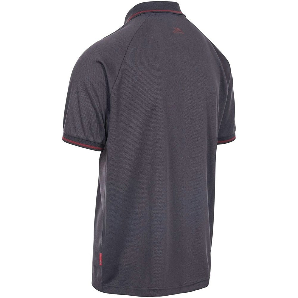 Trespass Mens Bonington Short Sleeve Active Polo Shirt - Dark Grey
