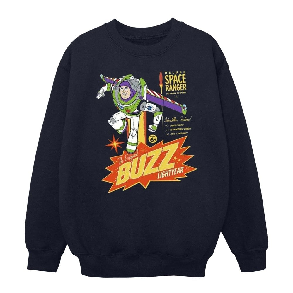 Disney Girls Toy Story Buzz Lightyear Space Sweatshirt - Navy Blue