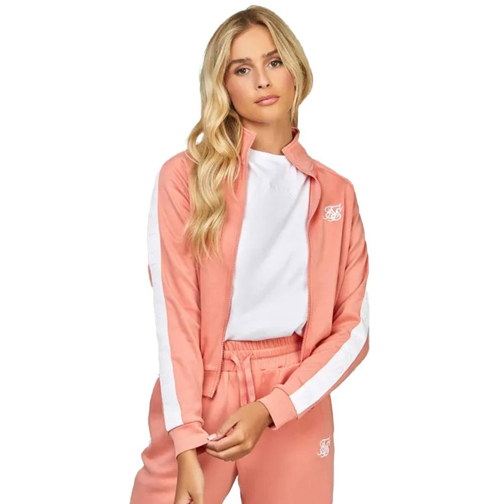 SikSilk Womens/Ladies Tapered Track Top - Coral