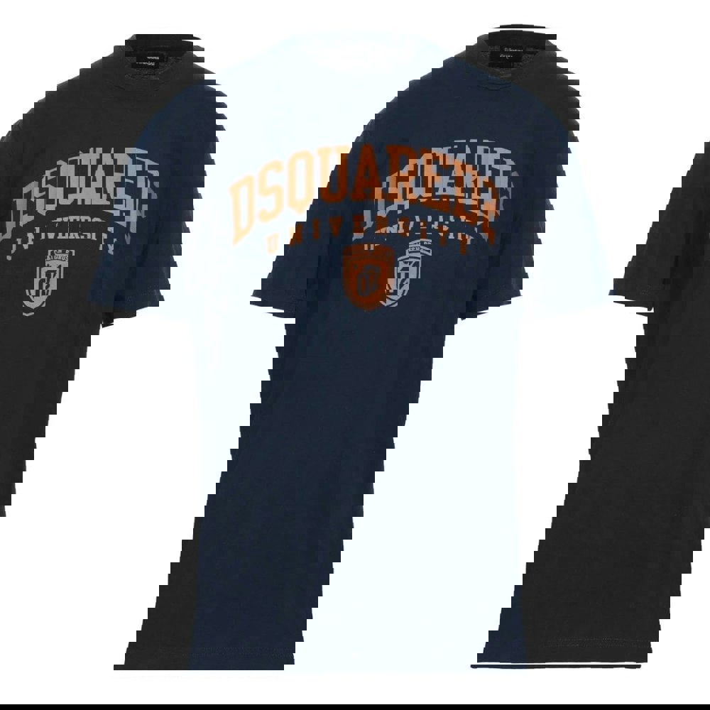 Dsquared2 Cool Fit Varsity Dark Navy Blue T-Shirt