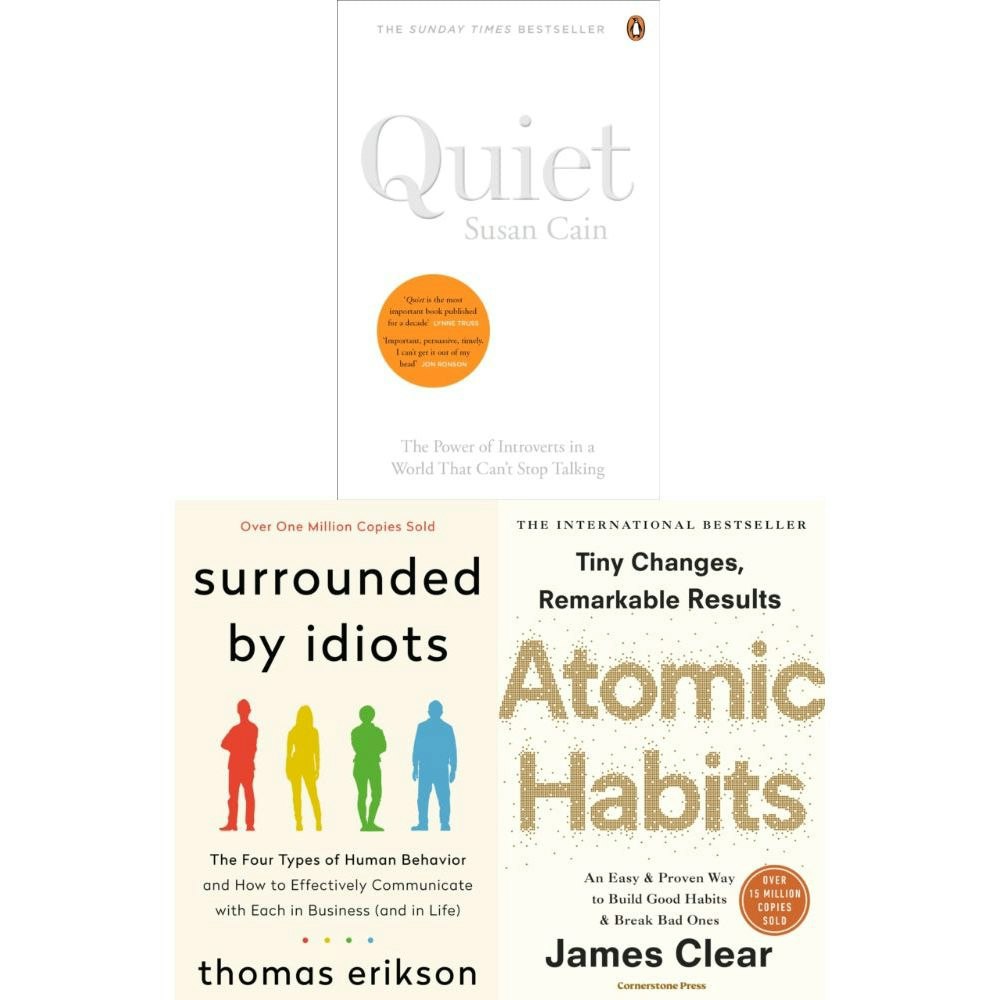Various Publishers Quiet, Atomic Habits, Surrounded By Idiots Books Collection Set Size 3