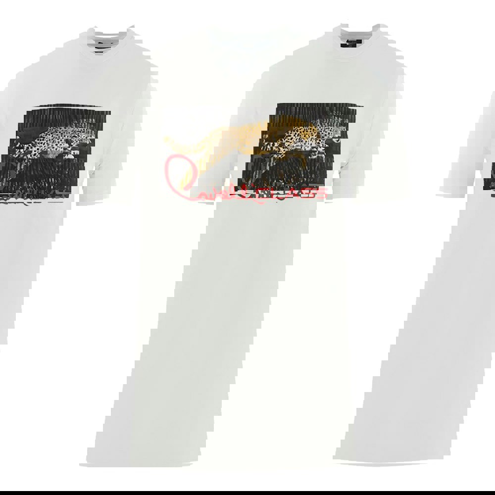 Cavalli Class Boxed Leopard Logo White T-Shirt