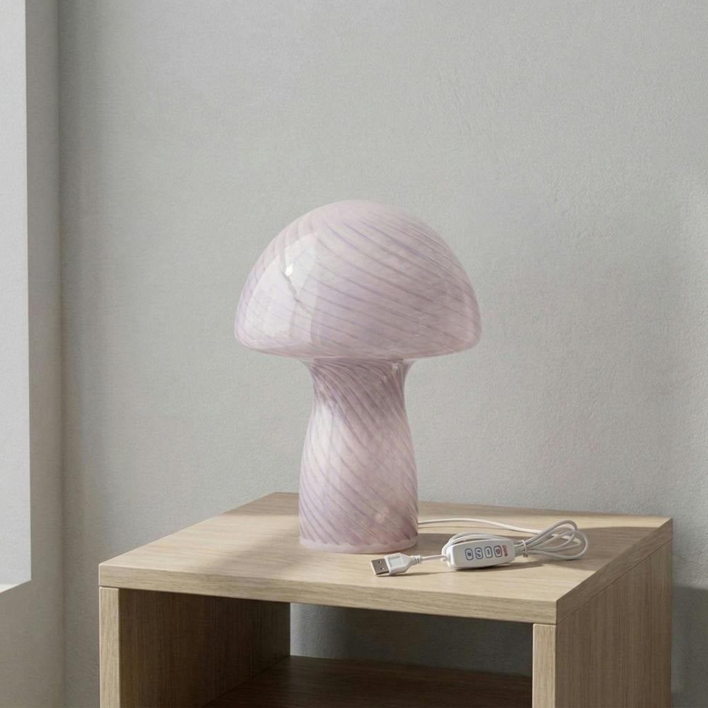 Garden Greatness Contemporary Lilac Grey Mushroom Table Lamp