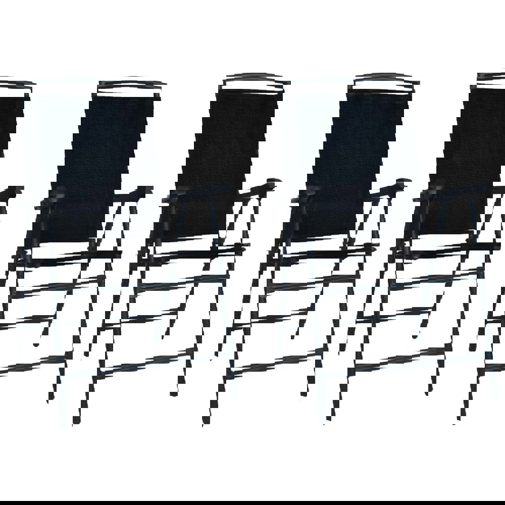Berkfield Folding Garden Chairs 2 pcs Texilene Black