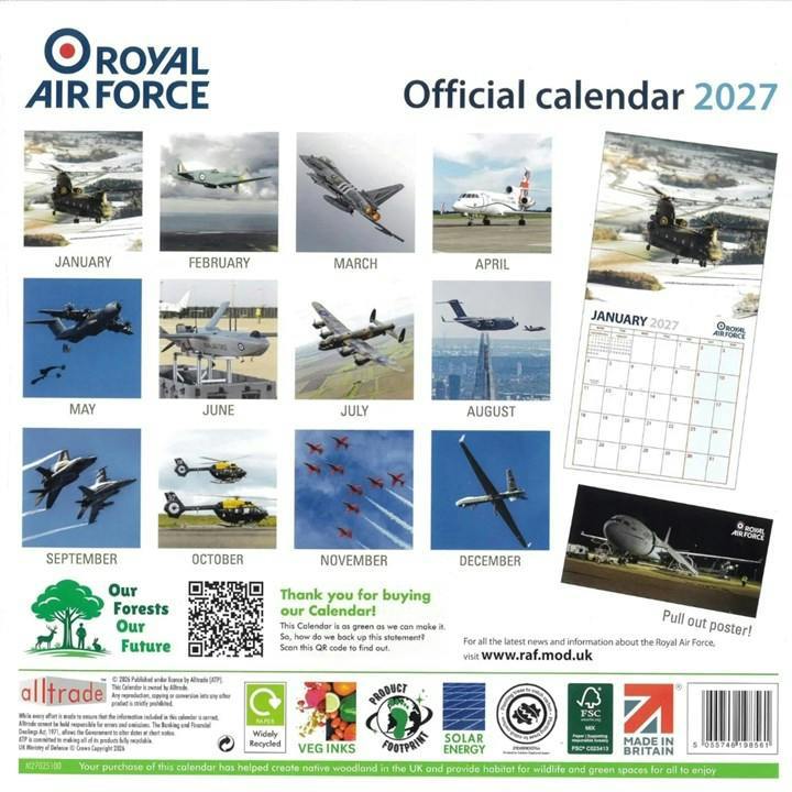 Royal Air Force Calendar 2027, Wall Calendars, Month To View, History & Literature, Gift