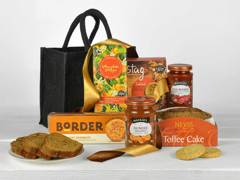 Black Gift Bag with Scottish food