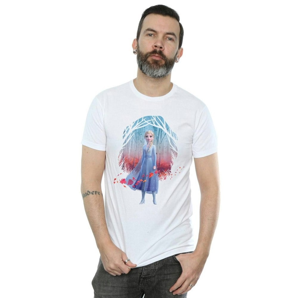 Disney Mens Frozen 2 Elsa Find The Way T-Shirt - White