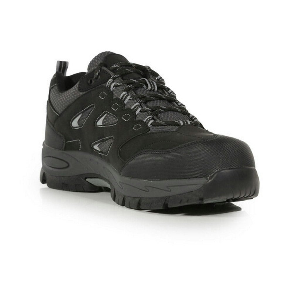 Regatta Professional Mens Nubuck Safety Trainers - Black/Granite