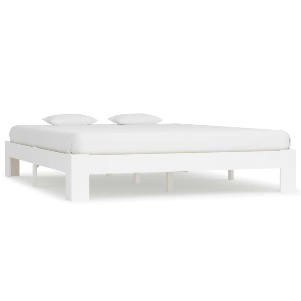 Berkfield Bed Frame White Solid Pine Wood 160x200 cm